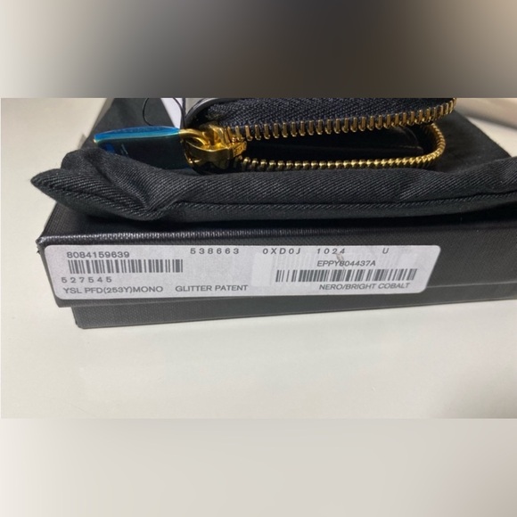 Saint Laurent Cobalt Glitter Card Wallet Brand New! (Price firm) - Picture 7 of 10